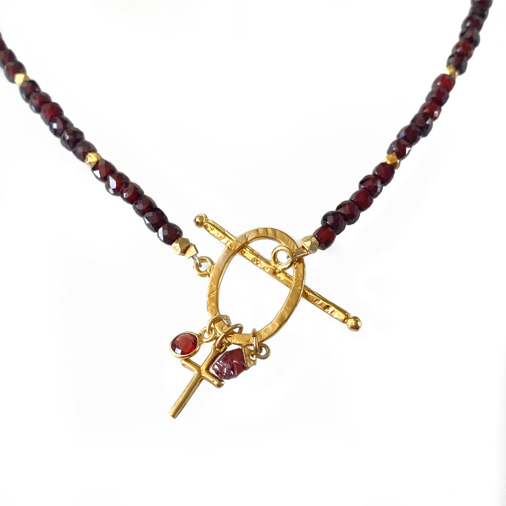 The Garnet Charm Necklace