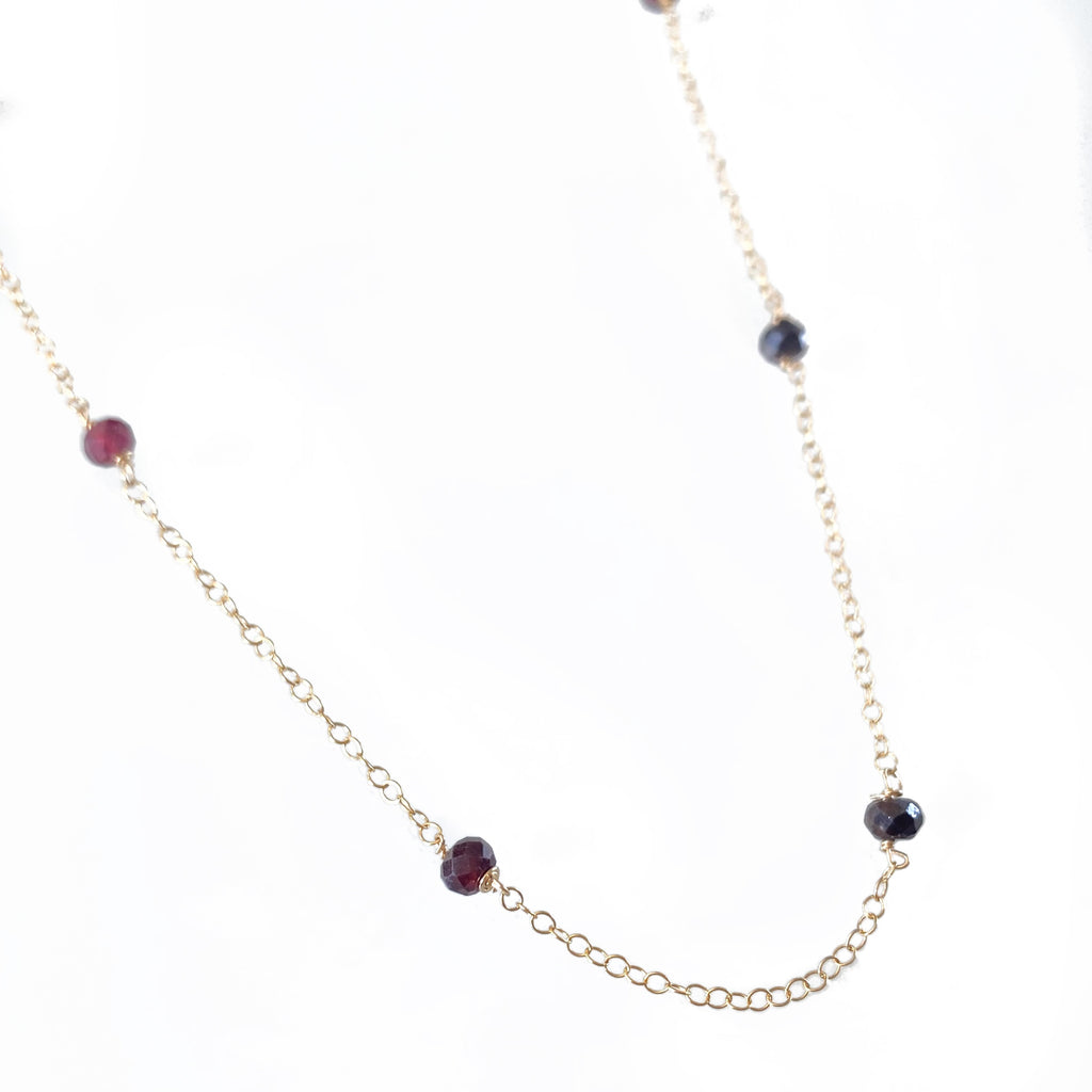 Garnet Wire Wrapped Necklace