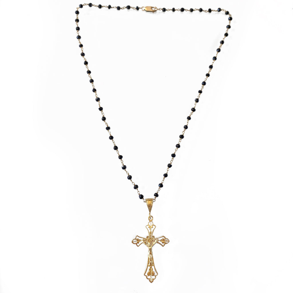 Black Onyx Cross Necklace