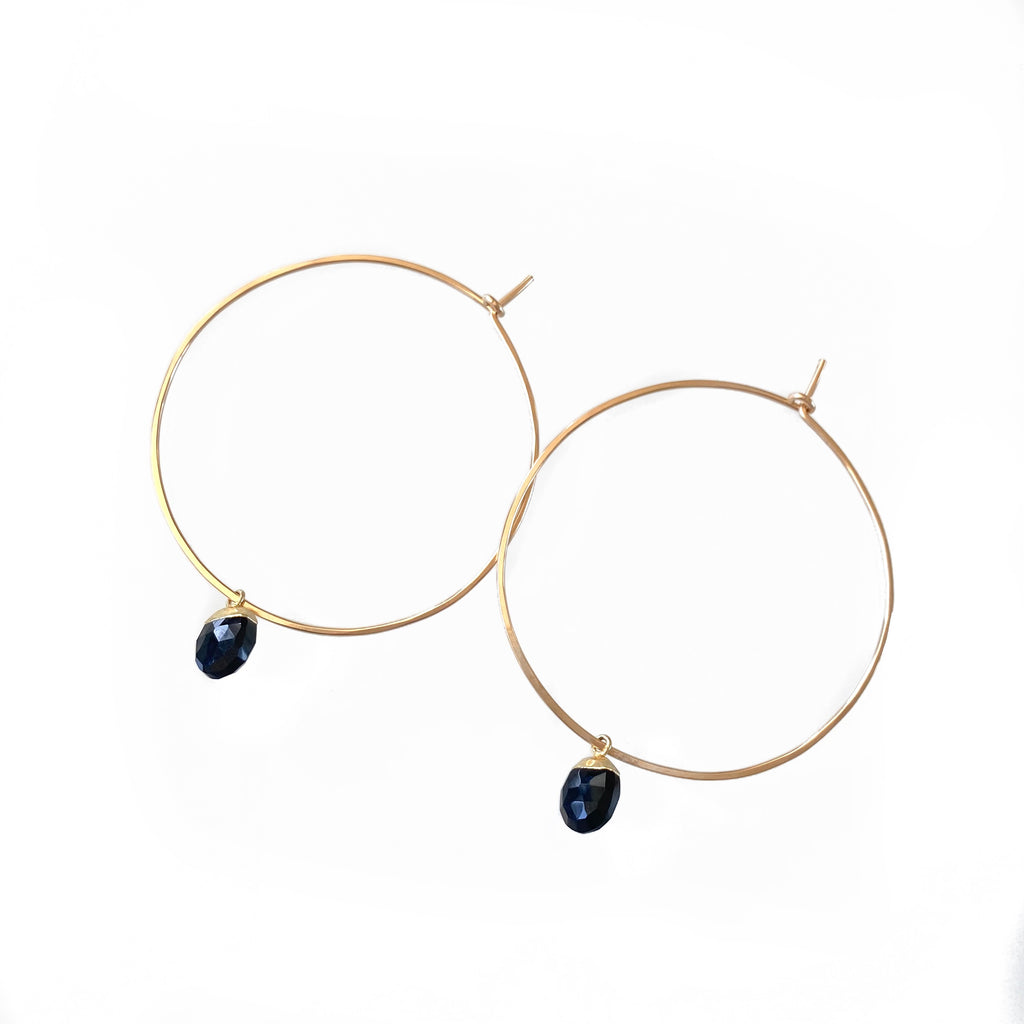 Black Onyx Hoops