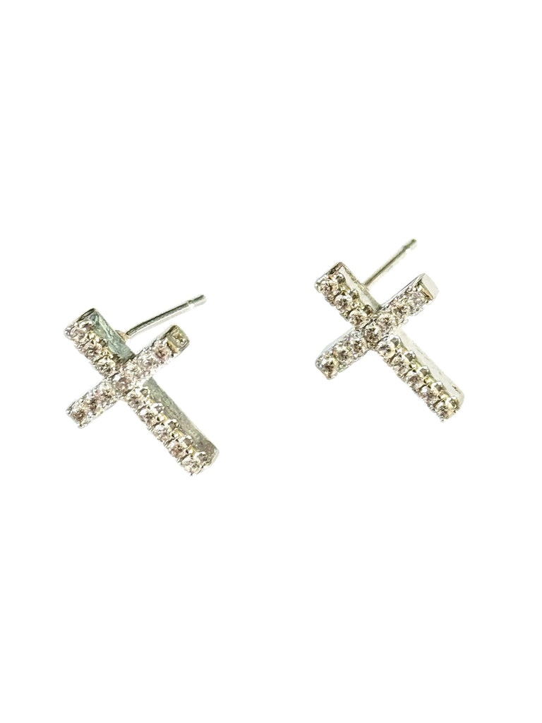 Silver Cross Stud