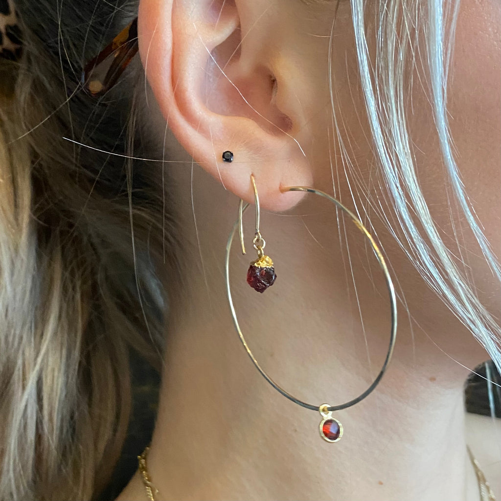 Garnet Mini Earring