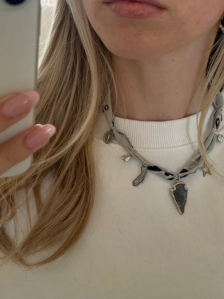 Grey Bandana Necklace
