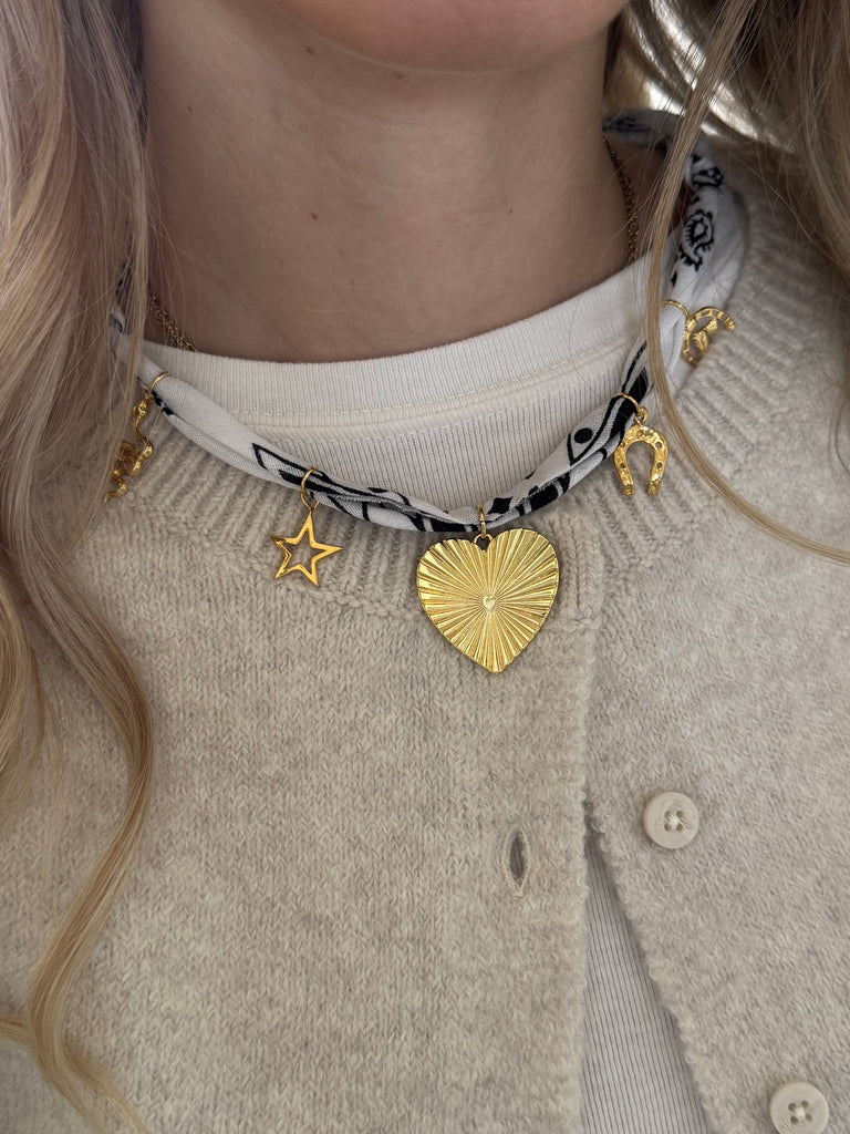Black and White Bandana Necklace